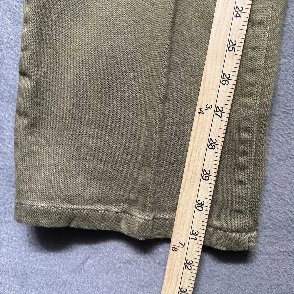 Lands End Mens 38 Square Rigger Traditional Fit Jeans Green Stretch Denim EUC